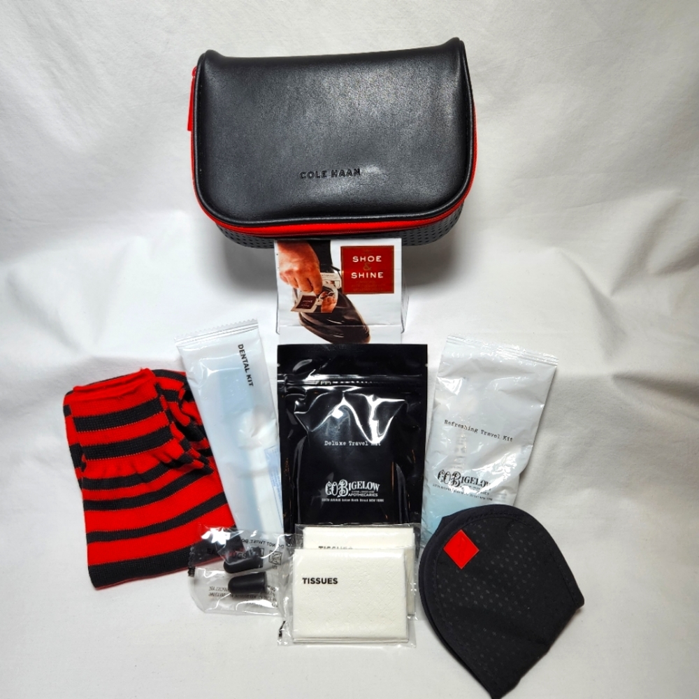 Cole Haan x American Airlines Unisex Cosmetic Toiletry Bag with Toiletri…
